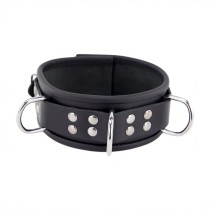 Collar de Cuero con 3 Anillas en D