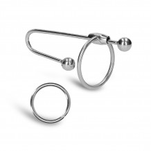 Plug Uretral con Anillo de Glande Metálico 90 mm