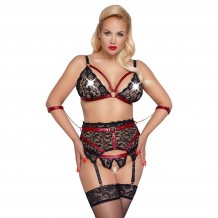 Conjunto de Lencería Talla Grande en Rojo y Negro