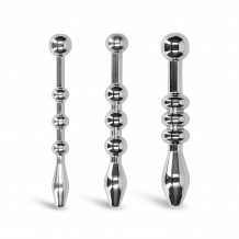 Kit 3 Plugs Uretrales Metálicos 3 Perlas 58 mm