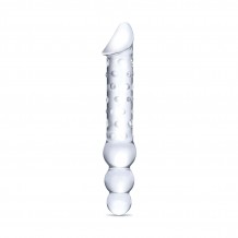 Consolador Doble con Cadena Anal de Cristal Double Ended