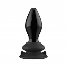 Plug Anal Vibrador Stretchy de Vidrio Negro