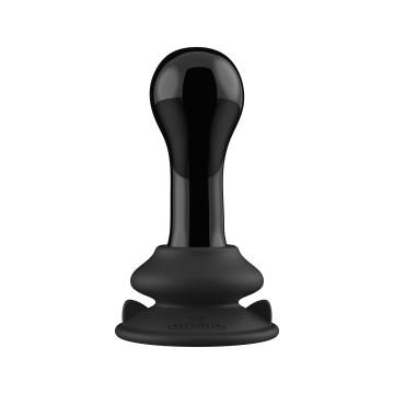 Plug Anal Vibrador Globy de Vidrio Negro