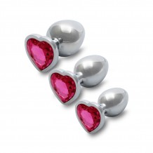 Plug Joya Metálico Corazón Silver - Zafiro Rosa