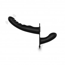 Arnés con Consolador Doble Vibrador Ajustable Ribbed Strap-On