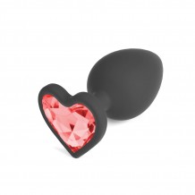 Plug Large Cuore con 4 Strass de Corazón Intercambiables