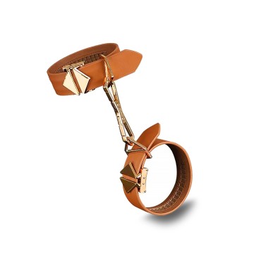 Esposas para Muñeca o Tobillo de Cuero Marrón y Metal