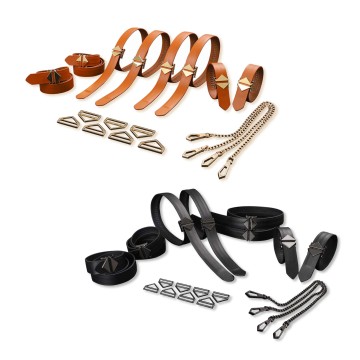 Set 8 Correas de Sujeción de Metal y Cuero